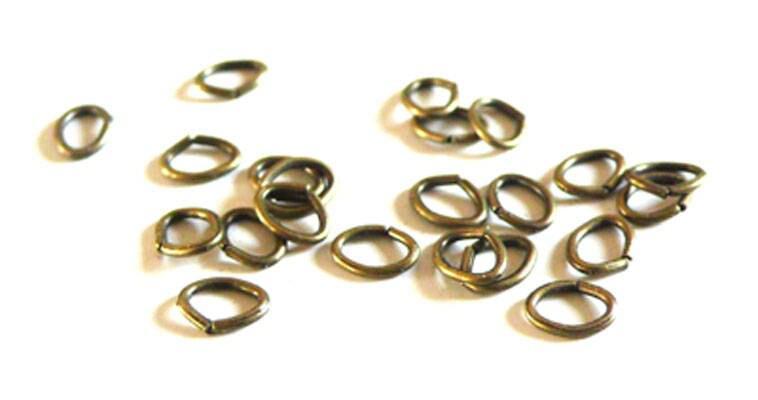anneaux ovales fer bronze 4mm, x100 (4gr)- (G0785)