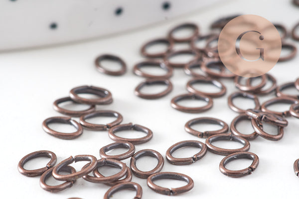 anneaux ovales fer cuivre 5mm, x 100 (G1919)