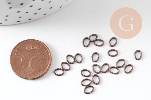 anneaux ovales fer cuivre 5mm, x 100 (G1919)