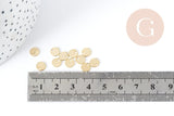 breloque ronde cuivre doré 16K 5mm,pendentif doré pour création bijoux DIY, x4 (G8927)