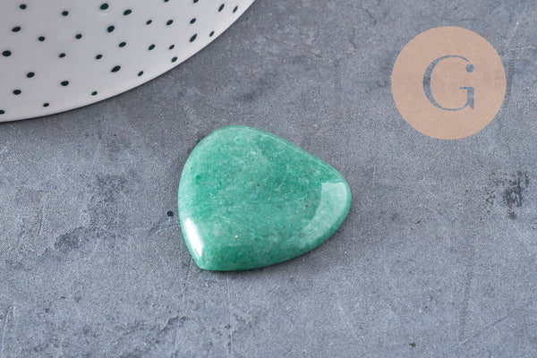 cabochon coeur pierre naturelle et de synthèse 29-30mm, x1 (G3995)