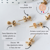 clous puces oreille boule acier doré IP inoxydable 14k anneau et fermoir 4mm, x10-20 ou 50 (G7697)