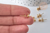 clous puces oreille boule acier doré IP inoxydable 14k anneau et fermoir 4mm, x10-20 ou 50 (G7697)