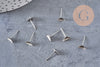 clous-puces oreille platine triangle 8x7mm, x10 (G1796)