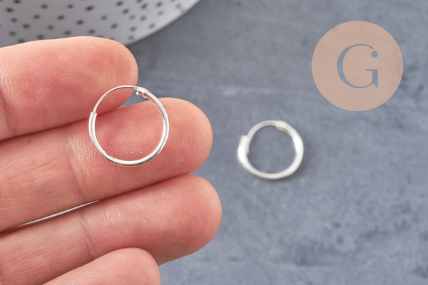 créoles fine argent 925 massif 16mm,x2 (G4685)