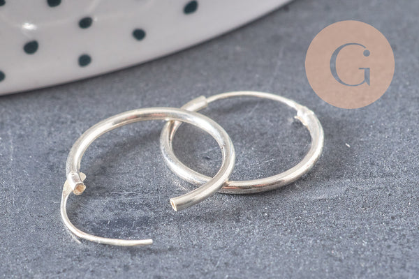 créoles fine argent 925 massif 16mm,x2 (G4685)