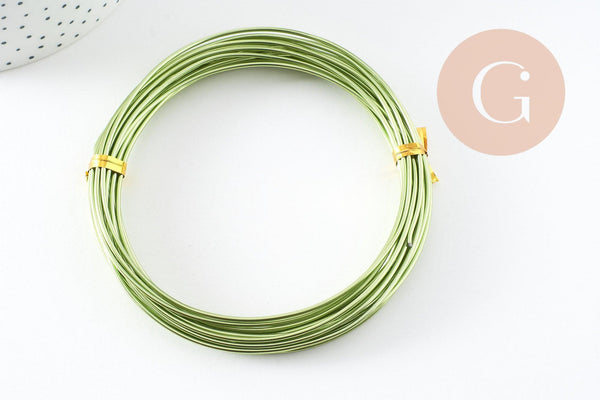 fil d'aluminium vert clair 1.5mm x1 bobine de 10 mètres (G6829)
