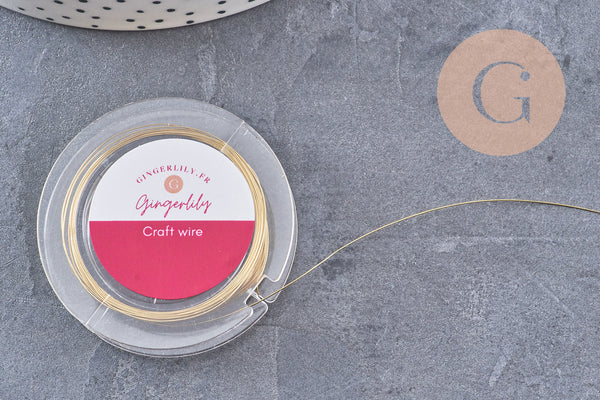 fil de cuivre doré 0.3mm, x1 bobine de 10 mètres (G0057)