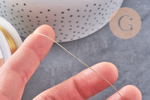 fil de cuivre doré 0.4mm, x1 bobine de 12 mètres (G2552)