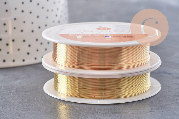 fil de cuivre doré 0.4mm, x1 bobine de 12 mètres (G2552)