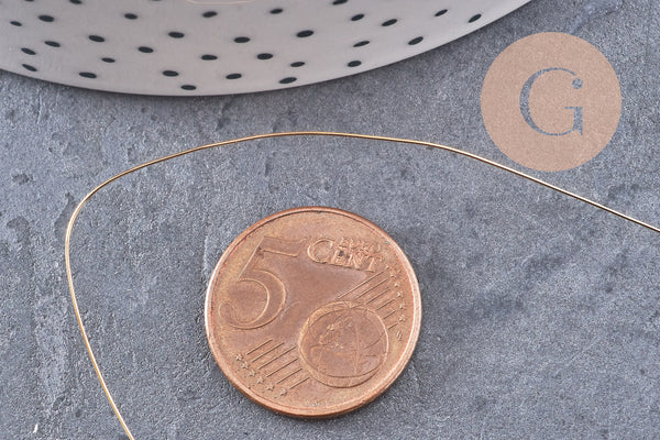 fil de cuivre doré 16K 0.4mm -/28 gauges, x3 mètres (G3306)