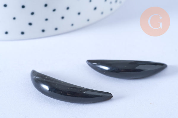 pendentif Lune corne noire naturelle 45x8mm, pendentif lune en corne naturelle, création bijoux, x1 G6489