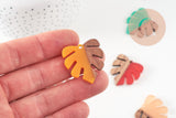 pendentif disque bois résine multicolore, bois naturel,Pendentif végétal,création bijoux bois,18mm, x5 G4873