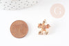 pendentif fleur laiton doré, pendentif fleur, fleur dorée, pendentif végétal,fleur laiton, pendentif doré,19mm, x5 G0614