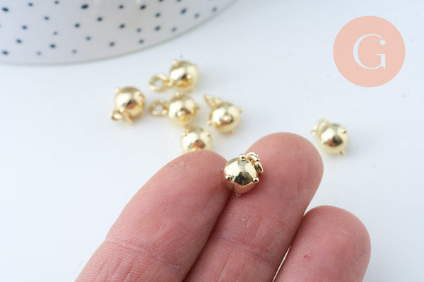 Pendentif goutte laiton doré 18k 10mm,Pendentif doré, x1 (G5995)