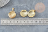 pendentif locket coquillage acier IP inoxydable doré 18K/platine 23.5mm,x1 (G4552)
