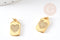 pendentifrectangle coeur laiton doré 18k cristal sans nickel 17mm, x1 (G3479)