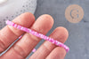 perle nacre naturelle heishi violet ,tube coquillage coloré, perle coquillage, 2x4mm, x1 le fil, (G4981)
