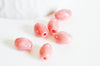 perle ovale résine rose 11mm,perle imitation corail en bambou de mer naturel, x10 perles,G4003