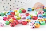 perle ronde Lettre Alphabet plastique multicolore, x10Gr (G1970)