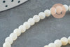 perle ronde nacre coquillage blanc,perle en coquillage pour fabrication bijoux nacre, le fil de 37cm, x1 G5601