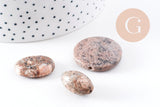 perles jaspe sésame rose naturel 15-34mm, divers lots (G2211)