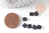perles rocaille carré noir opaque, perle carré création bracelet, perle tila,4.5mm,2 trous, x50 (4.8GR) (G5479)