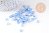 perles rocaille carré verre rectangle bleu tendre nacré, perle carré création bracelet, perle tila,4.5mm,2 trous, x50 (4.8 GR) (G4452)