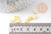 perles rocaille carré verre rectangle jaune opaque, perle carré création bracelet, perle tila,4.5mm,2 trous, x50 (4.8GR) (G5482)