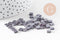 Perles rocaille carré verre rectangle violet irisé opaque tila, 4.5mm,2 trous, x50 (G6311)