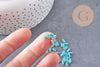 perles rocaille verre rectangle bleu turquoise façon tila, 2mm,2 trous, x50 (1.2 Gr) (G4603)
