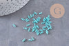 perles rocaille verre rectangle bleu turquoise façon tila, 2mm,2 trous, x50 (1.2 Gr) (G4603)