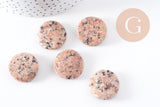 perles rondes en jaspe sésame rose,jaspe rose, perles pierres, perles jaspe, jaspe naturel, 25mm,x5-(G1393)