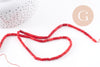 perles tube corail en bambou de mer (imitation corail), corail teinté, 13mm, x1, le fil de 41cm (G3780)