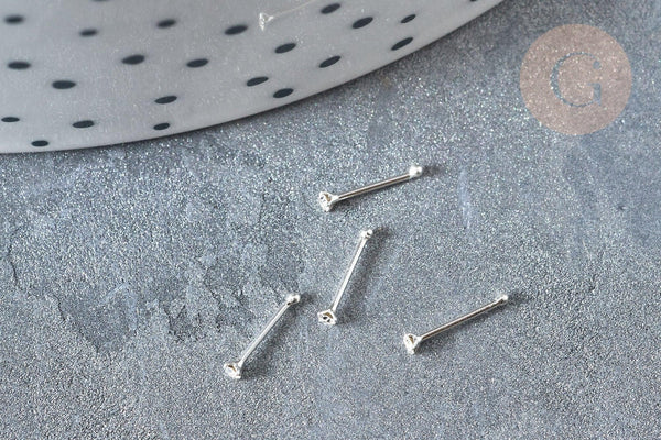 piercing clou argent 925 massif cristal 1.5mm, x1 (G5150)