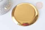 Plateau présentoir Rond à bijoux acier 430 inoxydable doré 101mm, x1 (G7916)