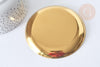 Plateau présentoir Rond à bijoux acier 430 inoxydable doré 101mm, x1 (G7916)