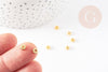 rondelles fleurs laiton doré, perles dorées, création bijoux, perles intercalaires, 4.5mm, x50 G5600