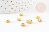 rondelles laiton doré zircon grade B, perles dorées, création bijoux, perle intercalaire, perle disque, 6mm, x20 G5599