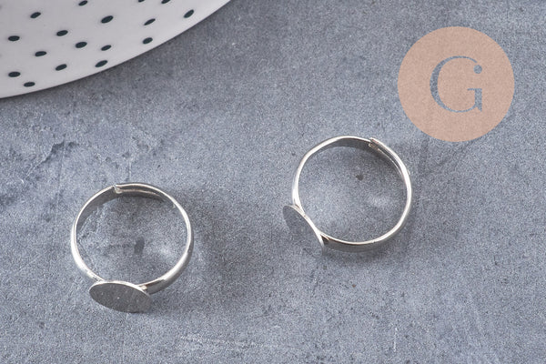 supports bague reglable platine, petites taille, x4 (G0504)