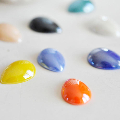 Cabochons verre, cristal, porcelaine, céramique