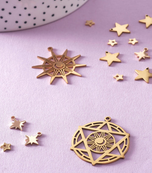 Pendentifs métal doré pour bijoux DIY : breloques, charms et pendentifs fantaisie