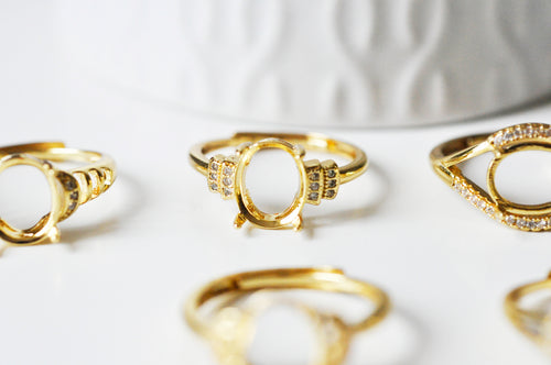 Gold metal ring holders 