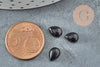 Cabochon goutte obsidienne noire, obsidienne naturelle,pierre naturelle, cabochon pierre, création bijoux,6x8mm, X1 G2272