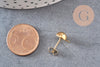 Clous puces oreille boule avec anneau acier 201 doré inoxydable 8mm, la paire (G11019)