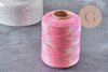 Cordon or argent rose blanc irisé polyester 1mm, x5 mètres (G10954)