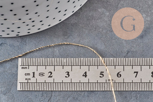 Cordon or argent rose blanc irisé polyester 1mm, x5 mètres (G10954)