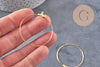 Gold-plated brass hoop earrings, 40mm, x20 (G0387)