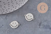 Smiley face pendant, 201 stainless steel, gold or platinum finish, 12.5mm, x1 (G5687)