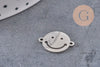 Smiley face pendant, 201 stainless steel, gold or platinum finish, 12.5mm, x1 (G5687)